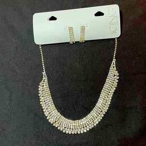 Icing Rhinestone Statement Necklace with matching earrings